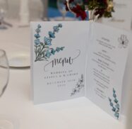 Wedding menu on table